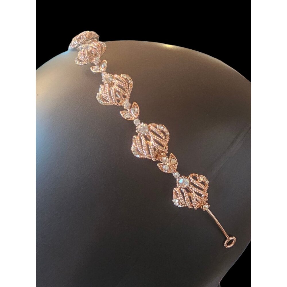 Rose Gold Crystal Deco Headband - Picture 3 of 6